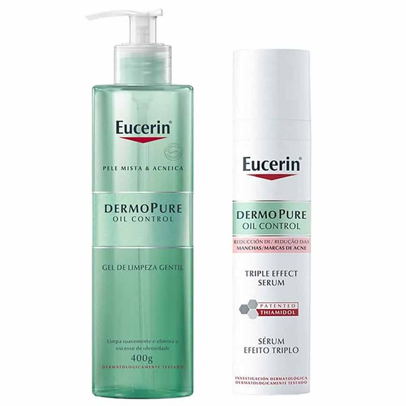 Eucerin Dermo Pure Oil Control Kit – Sérum Efeito Trilho + Gel de Limpeza Kit