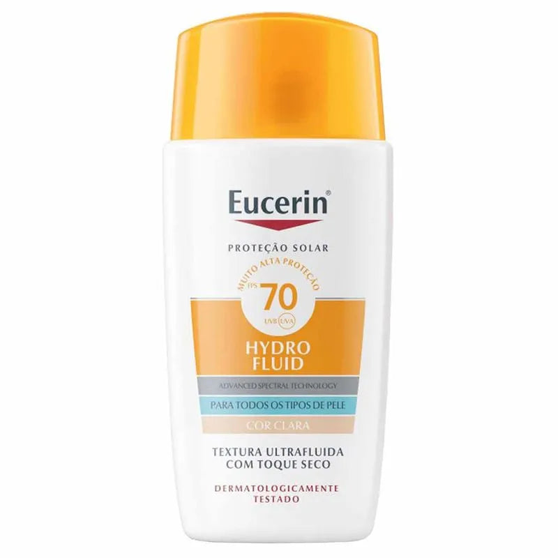 Eucerin Sun Protetor Solar Facial com Cor Hydro Fluid FPS70 Escura